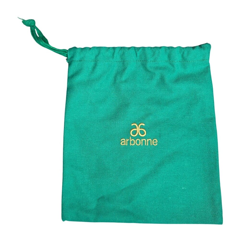 Arbonne Green Cotton-Polyester Drawstring Pouch With Logo
